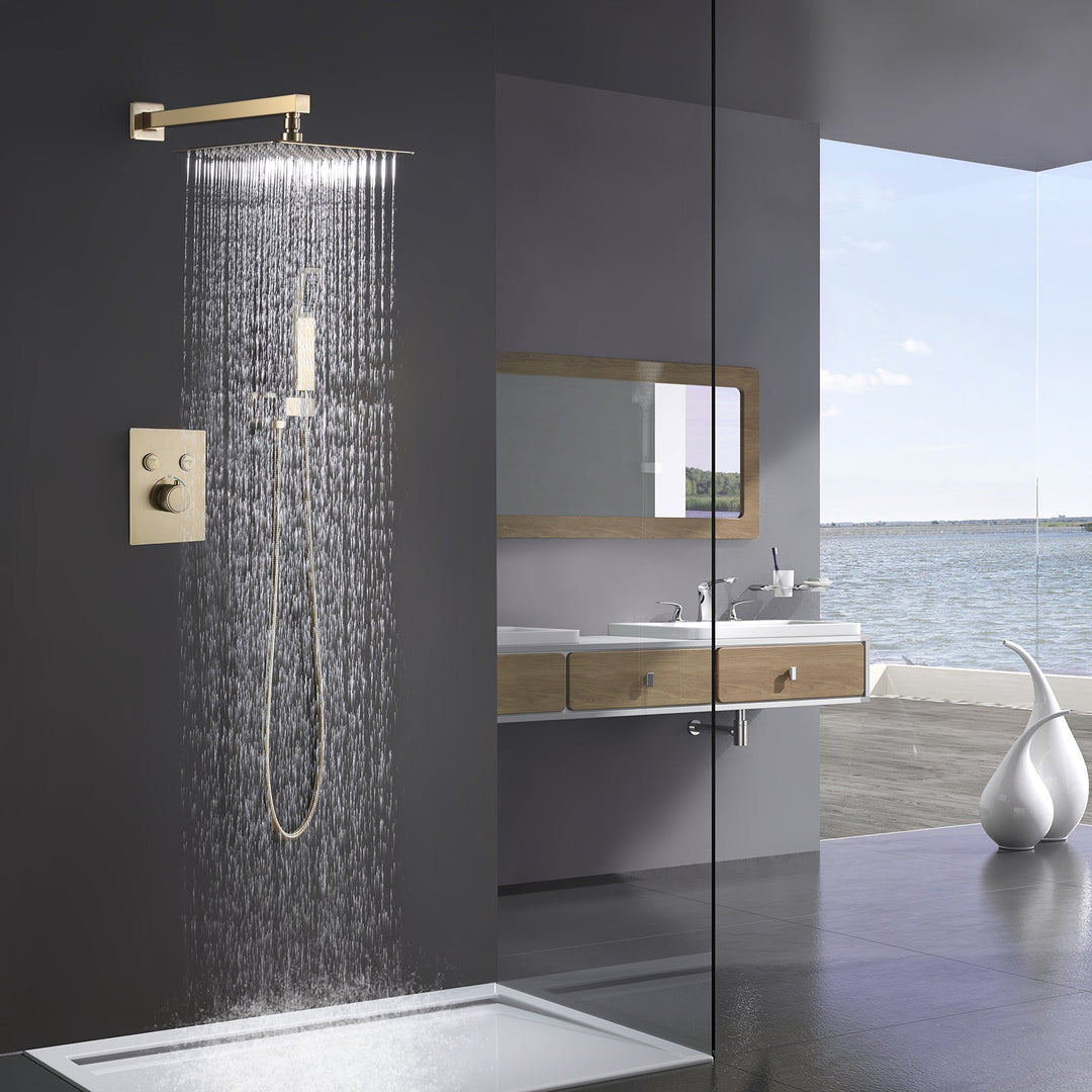 2-Function Thermostatic Complete Shower System With Handheld