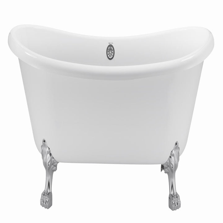 30-in W x 66-in L Gloss Acrylic Oval Freestanding Soaking Bathtub