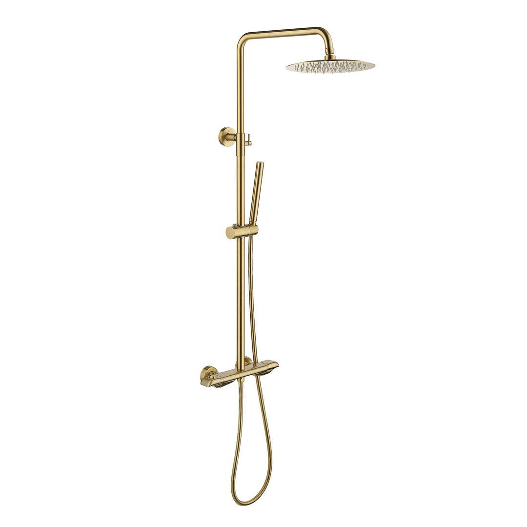 10 inch 2-Function Thermostatic Exposed Pipe Shower System