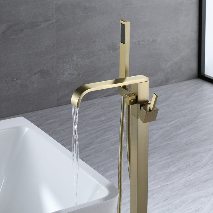 Freestanding Bathtub Faucet With Handheld Shower