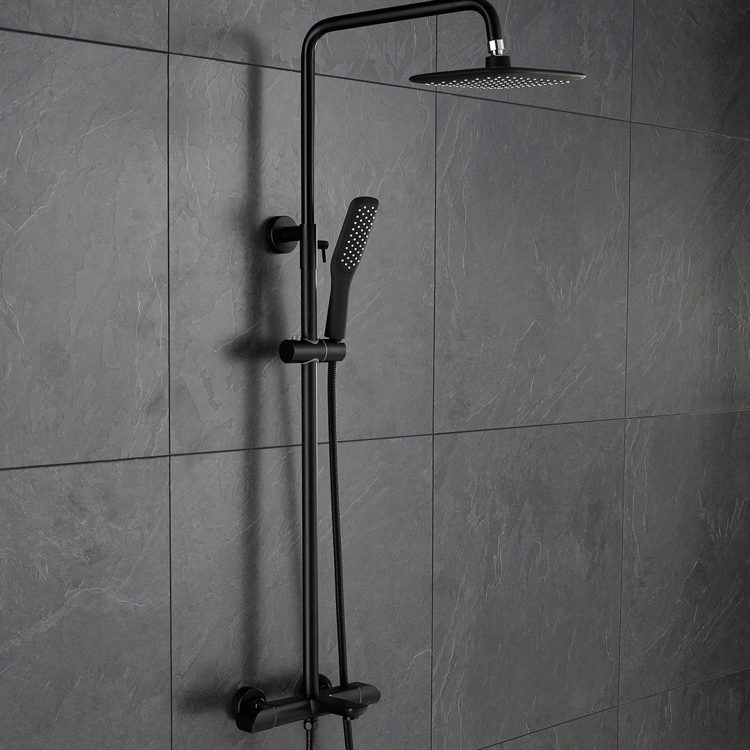 3-Function Thermostatic Matte Black Exposed Shower System