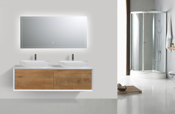 36" Wall Mounted Single Bathroom Vanity with Solid Surface Vanity Top