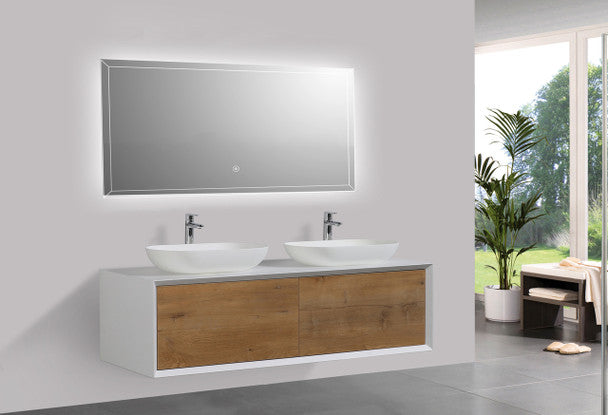 36" Wall Mounted Single Bathroom Vanity with Solid Surface Vanity Top