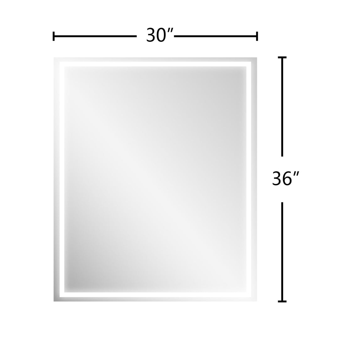 30 in. W x 36 in. H Frameless LED Single Bathroom Vanity Mirror in Polished Crystal