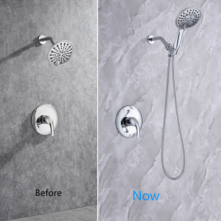 6-Spray Patterns Wall Mount 2.5 GPM 6 in. Wall Mount Handheld Shower Head