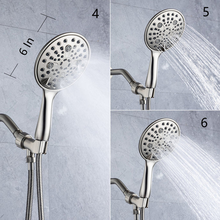 6-Spray Patterns Wall Mount 2.5 GPM 6 in. Wall Mount Handheld Shower Head
