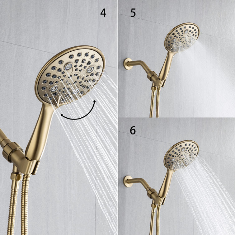 6-Spray Patterns Wall Mount 2.5 GPM 6 in. Wall Mount Handheld Shower Head