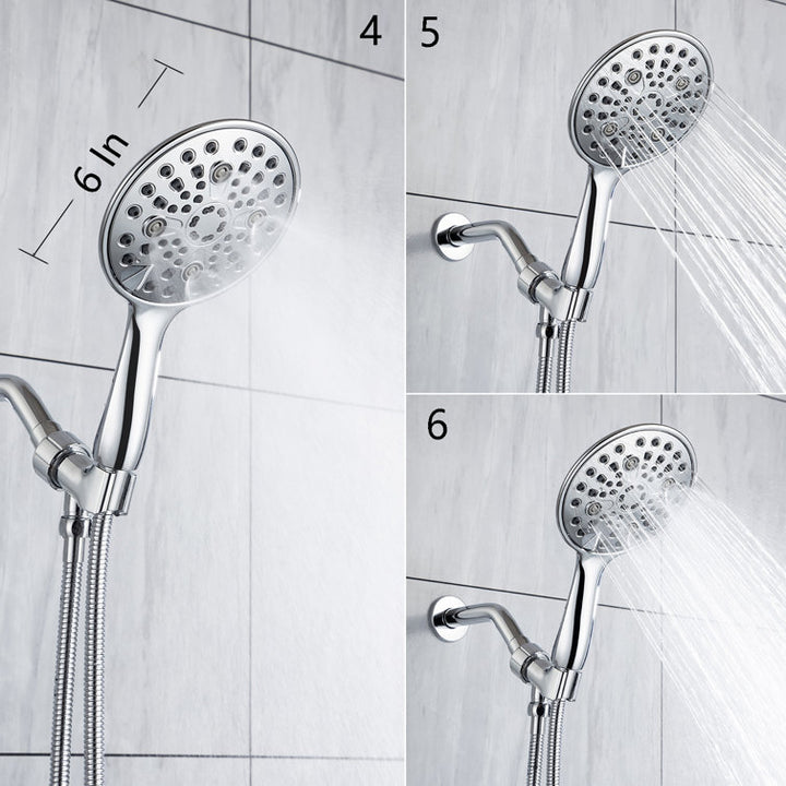 6-Spray Patterns Wall Mount 2.5 GPM 6 in. Wall Mount Handheld Shower Head