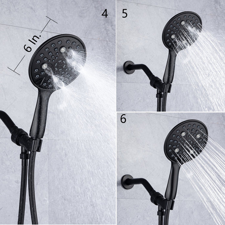 6-Spray Patterns Wall Mount 2.5 GPM 6 in. Wall Mount Handheld Shower Head