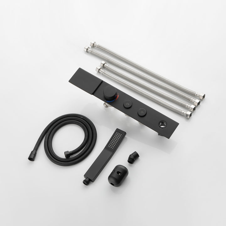 Tub Faucet Tub Filler Deck Mount Bathtub Faucets Brass Bathroom Faucets Hand Shower Matte Black