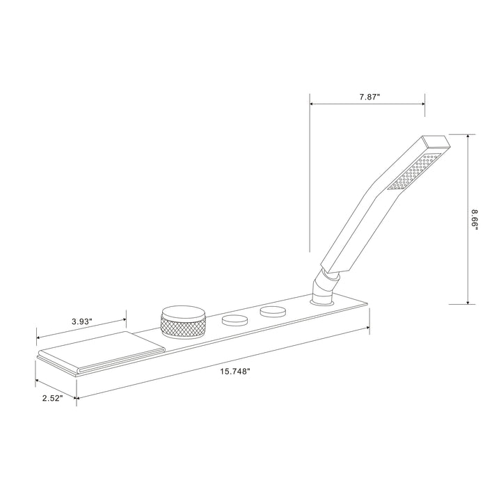 Tub Faucet Tub Filler Deck Mount Bathtub Faucets Brass Bathroom Faucets Hand Shower Matte Black