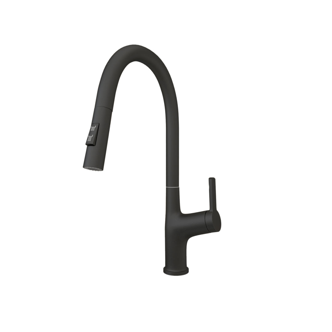 Kitchen Faucet with Pull Down Sprayer, High Arc Single Handle Kitchen Sink Faucet, Pull Out Kitchen Faucet Single Hole, Matte Black