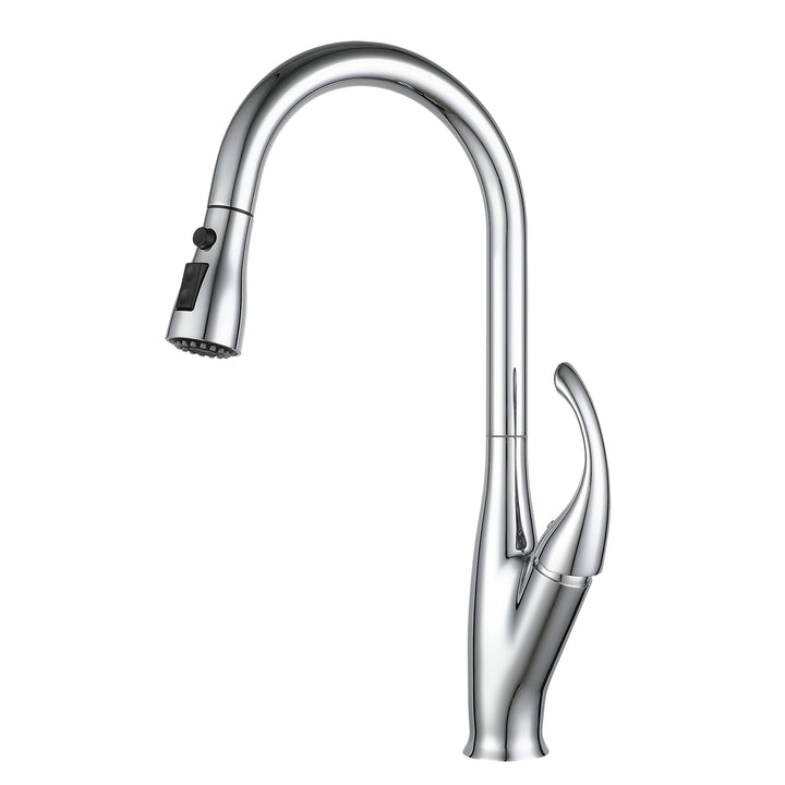 Kitchen Faucet with Pull Down Sprayer, High Arc Single Handle Kitchen Sink Faucet, Pull Out Kitchen Faucet, Chrome