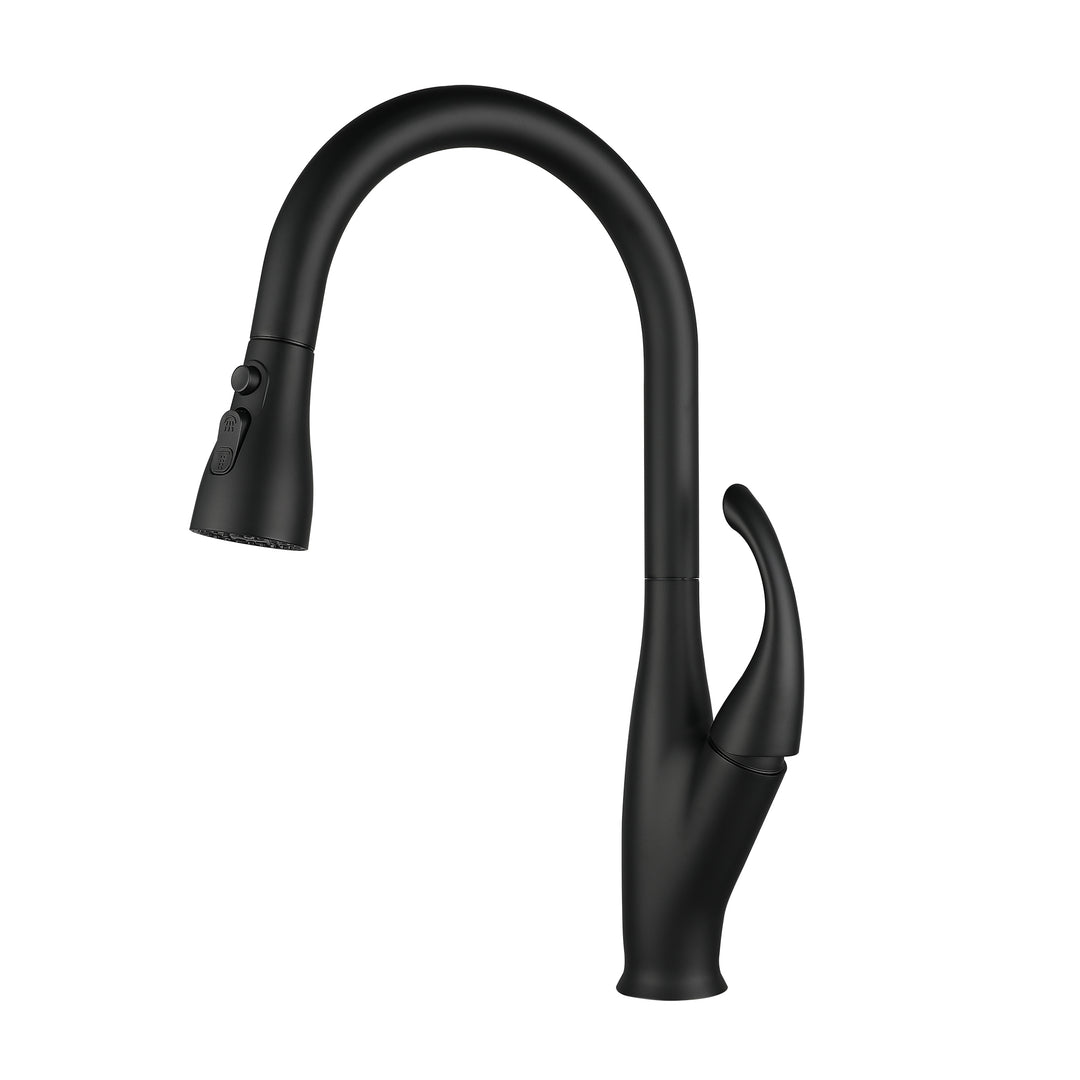 Kitchen Faucet with Pull Down Sprayer, High Arc Single Handle Kitchen Sink Faucet, Pull Out Kitchen Faucet, Matte Black