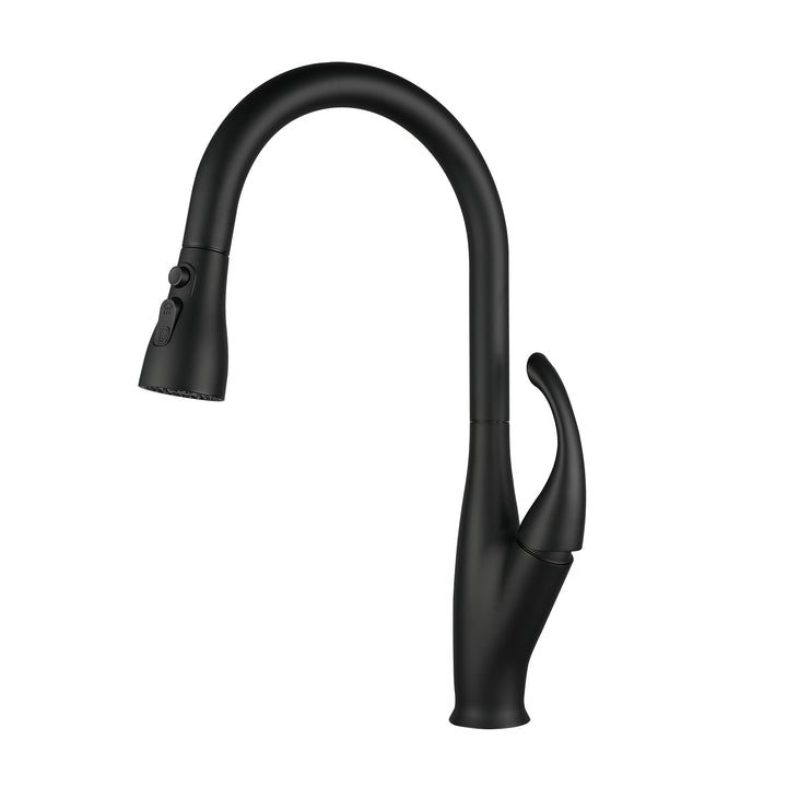 Kitchen Faucet with Pull Down Sprayer, High Arc Single Handle Kitchen Sink Faucet, Pull Out Kitchen Faucet, Matte Black