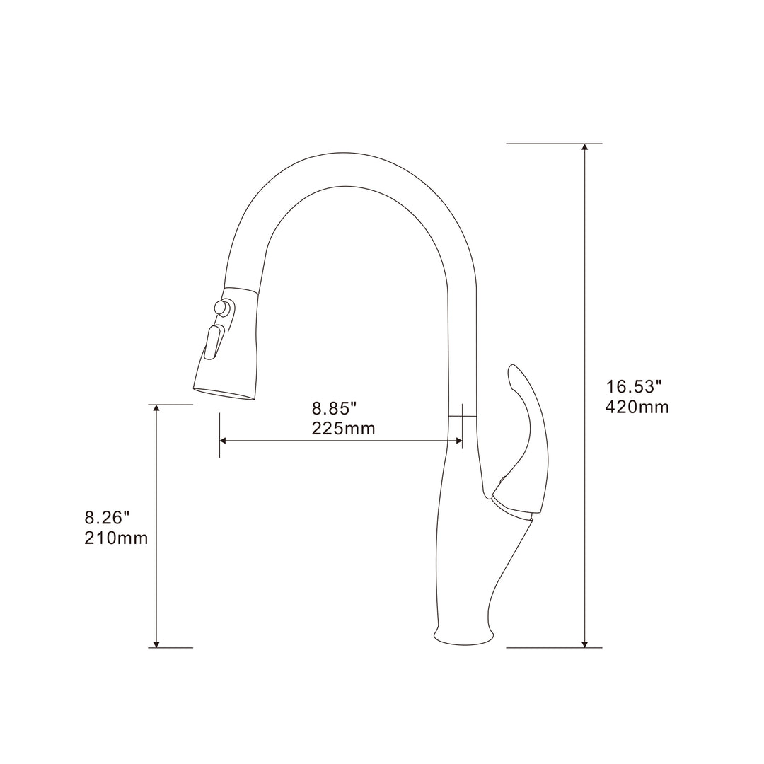 Kitchen Faucet with Pull Down Sprayer, High Arc Single Handle Kitchen Sink Faucet, Pull Out Kitchen Faucet, Matte Black