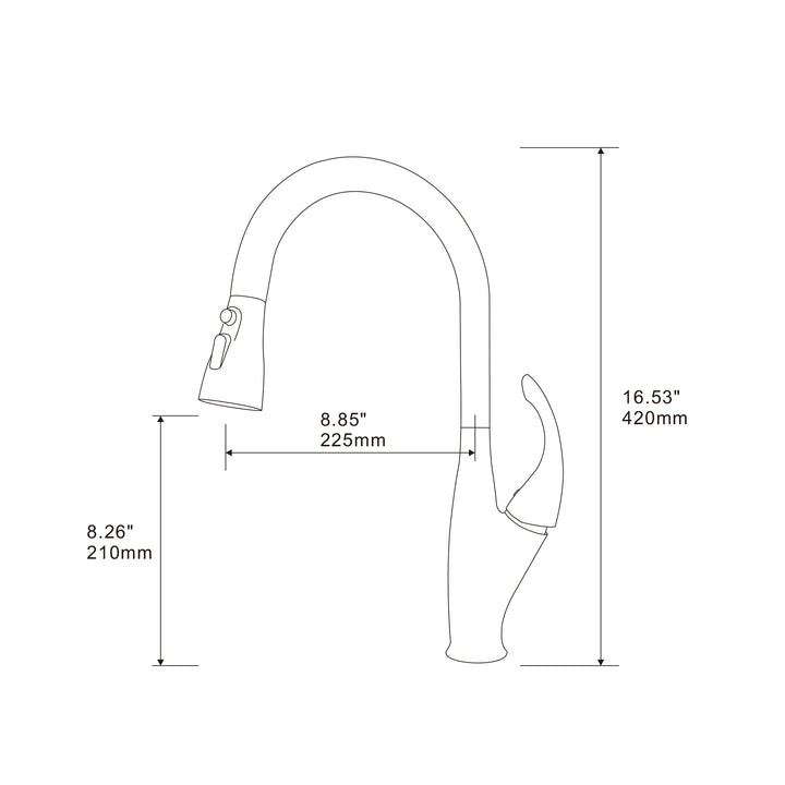 Kitchen Faucet with Pull Down Sprayer, High Arc Single Handle Kitchen Sink Faucet, Pull Out Kitchen Faucet, Matte Black
