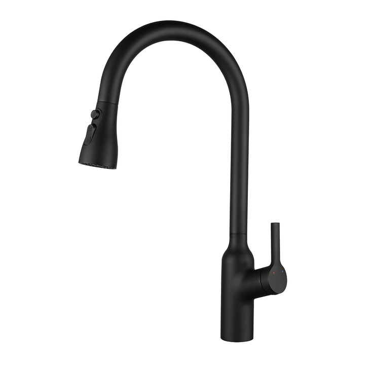 Kitchen Faucet with Pull Down Sprayer, High Arc Single Handle Kitchen Sink Faucet, Pull Out Kitchen Faucet, Matte Black