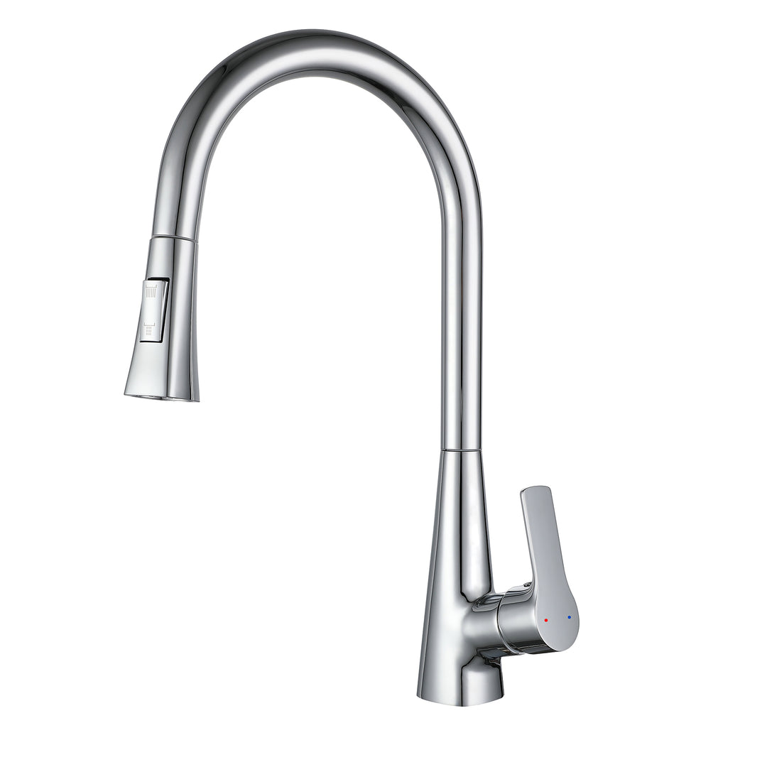 Kitchen Faucet with Pull Down Sprayer, High Arc Kitchen Sink Faucet, Pull Out Kitchen Faucet, Chrome