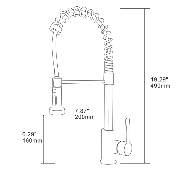 Kitchen Faucets with Pull Down Sprayer, Single Handle Kitchen Sink Faucets, Pull Out Spring Kitchen Faucet, Matte Black