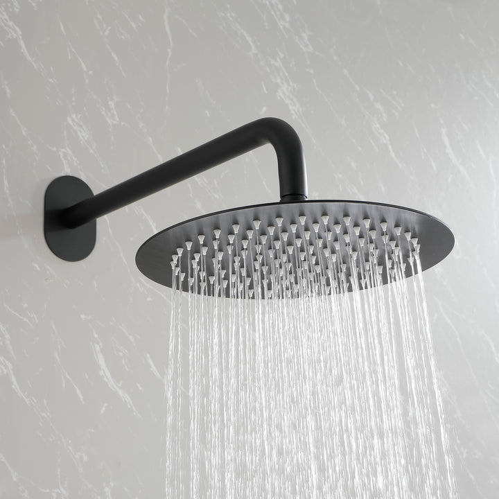 10 Inch Shower System Shower Combo Set Wall Mount Bathroom Faucets with Rainfall Shower Head and Hand Shower Matte Black
