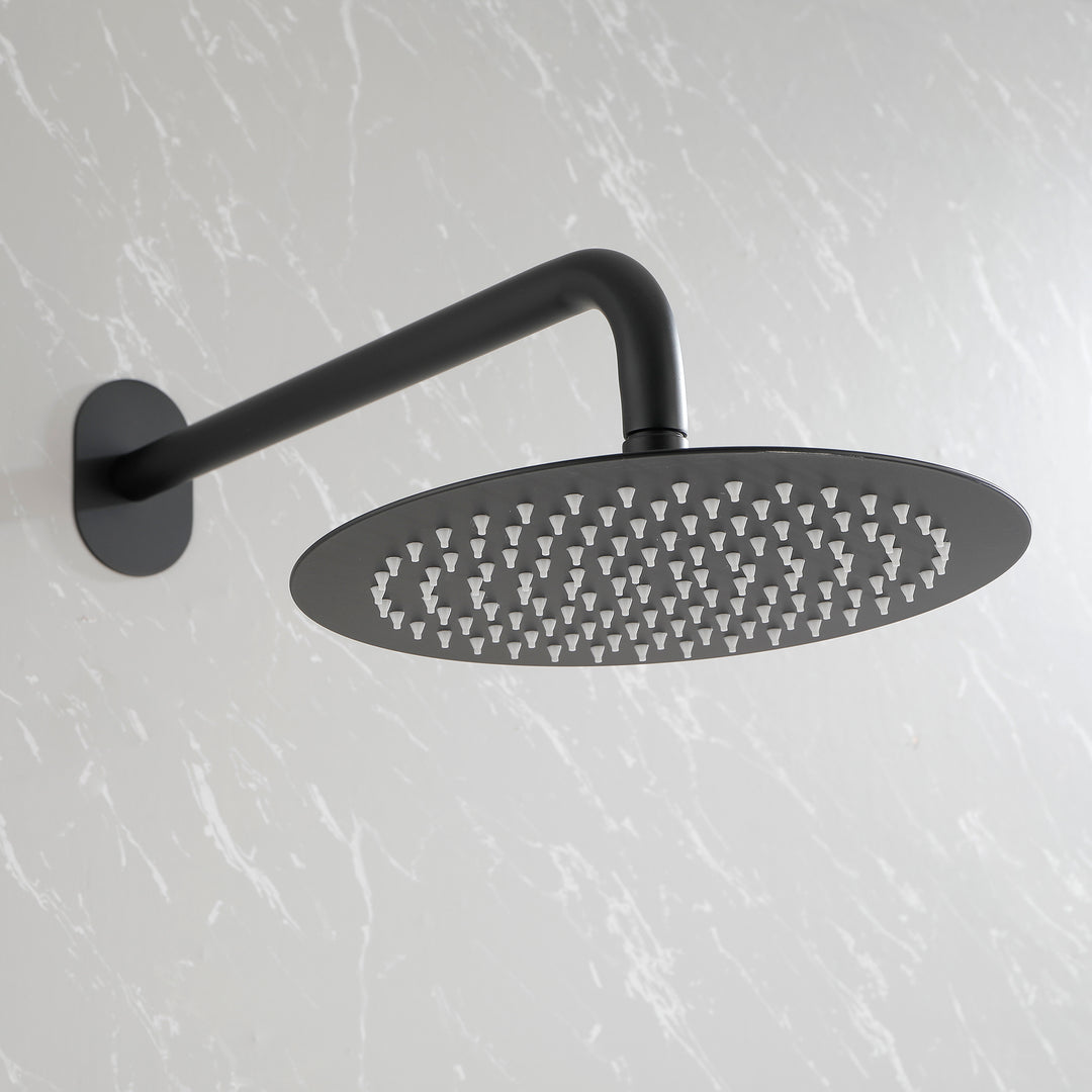 10 Inch Shower System Shower Combo Set Wall Mount Bathroom Faucets with Rainfall Shower Head and Hand Shower Matte Black
