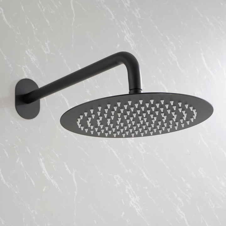 10 Inch Shower System Shower Combo Set Wall Mount Bathroom Faucets with Rainfall Shower Head and Hand Shower Matte Black