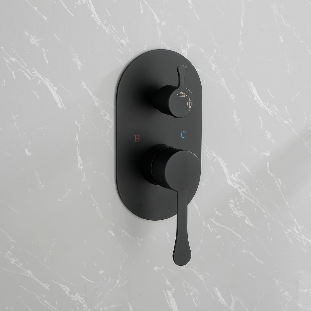 10 Inch Shower System Shower Combo Set Wall Mount Bathroom Faucets with Rainfall Shower Head and Hand Shower Matte Black