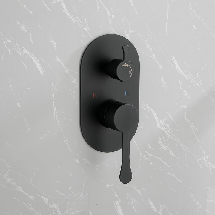10 Inch Shower System Shower Combo Set Wall Mount Bathroom Faucets with Rainfall Shower Head and Hand Shower Matte Black