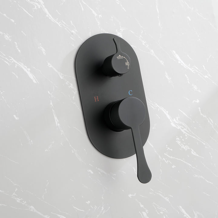 10 Inch Shower System Shower Combo Set Wall Mount Bathroom Faucets with Rainfall Shower Head and Hand Shower Matte Black