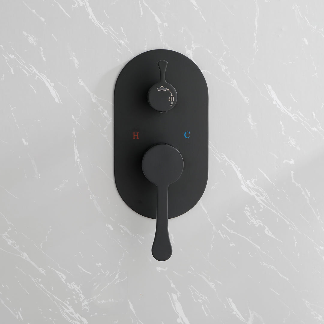 10 Inch Shower System Shower Combo Set Wall Mount Bathroom Faucets with Rainfall Shower Head and Hand Shower Matte Black