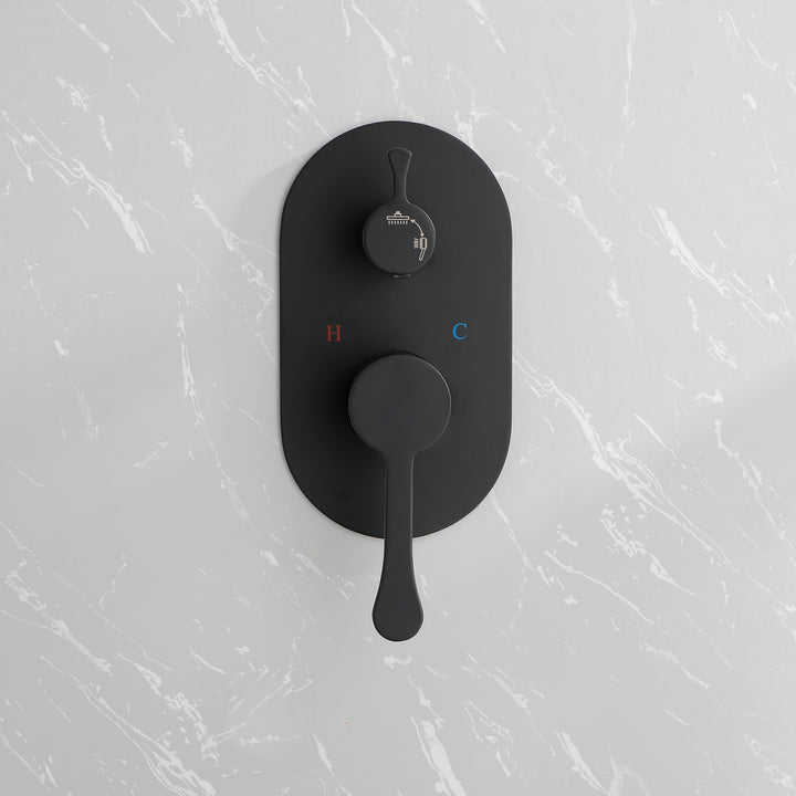 10 Inch Shower System Shower Combo Set Wall Mount Bathroom Faucets with Rainfall Shower Head and Hand Shower Matte Black