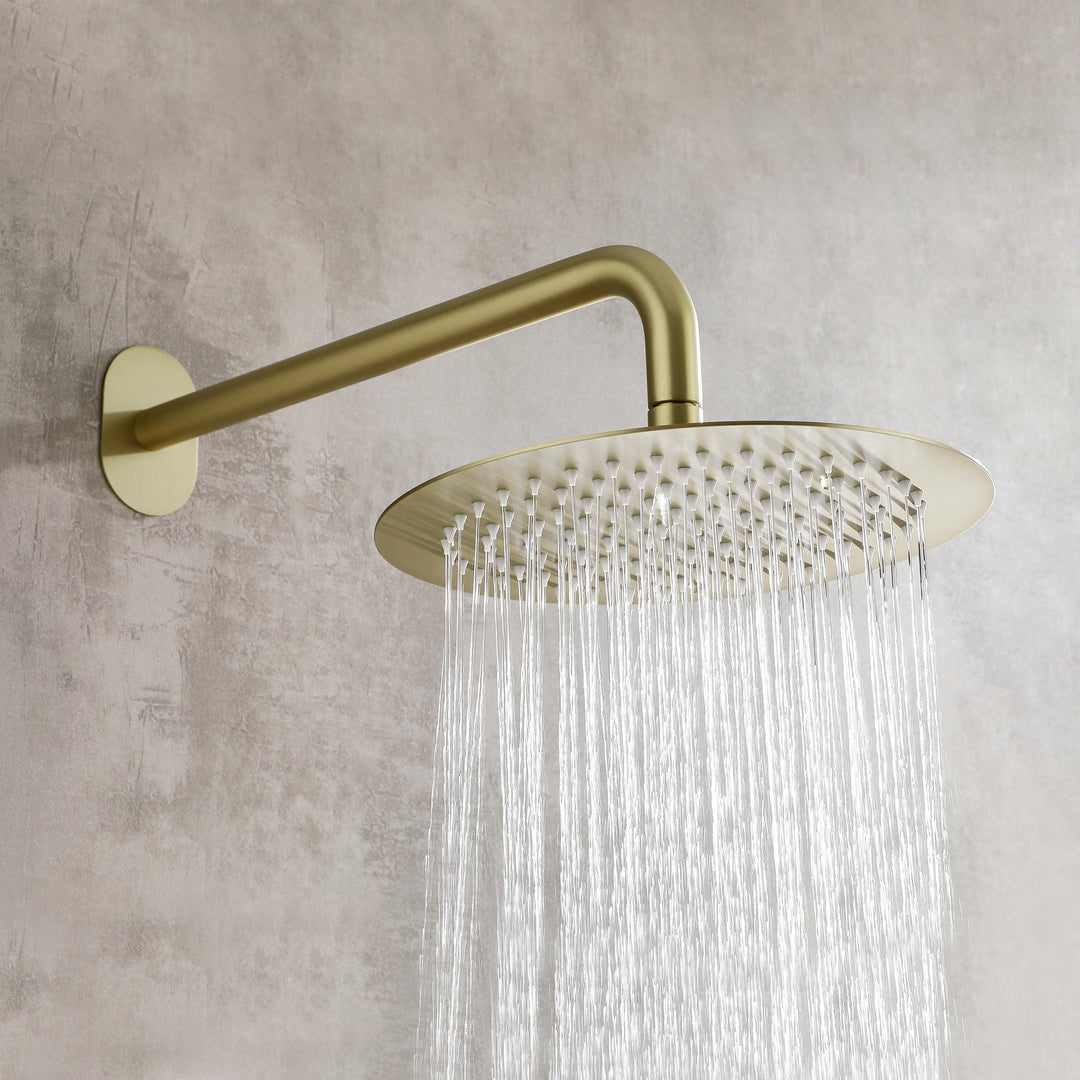 10 Inch Shower System Shower Combo Set Wall Mount Bathroom Faucets with Rainfall Shower Head and Hand Shower Golden Brushed
