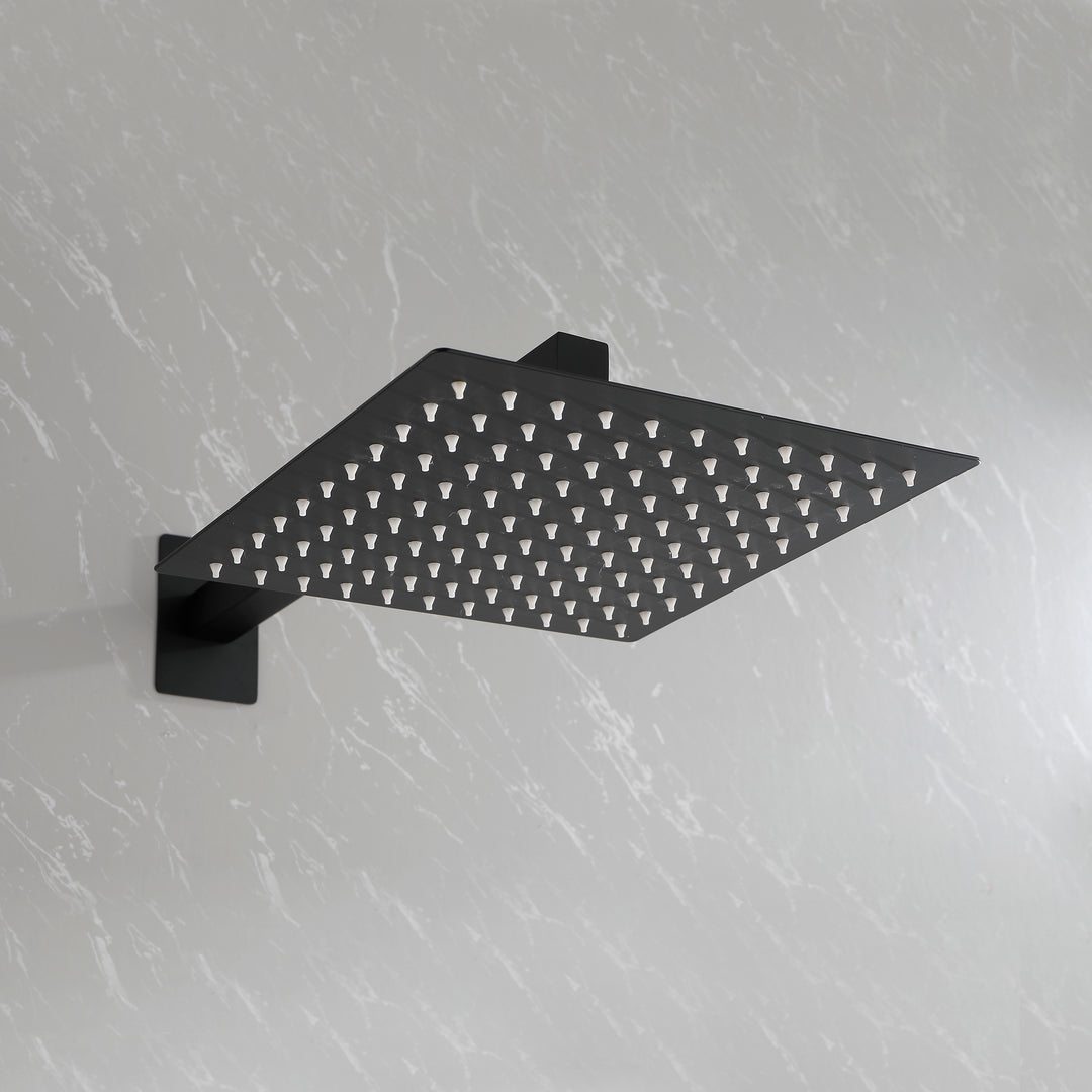 10 Inch Shower System, Bathroom Rain Shower Head with Handheld Combo Set, Wall Mounted Rainfall Shower Head Shower Faucet, Matte Black