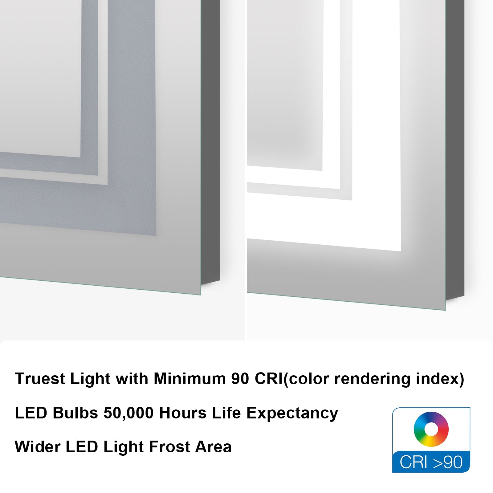 Anti-Fog LED Light Dimmable Bathroom Vanity Mirror