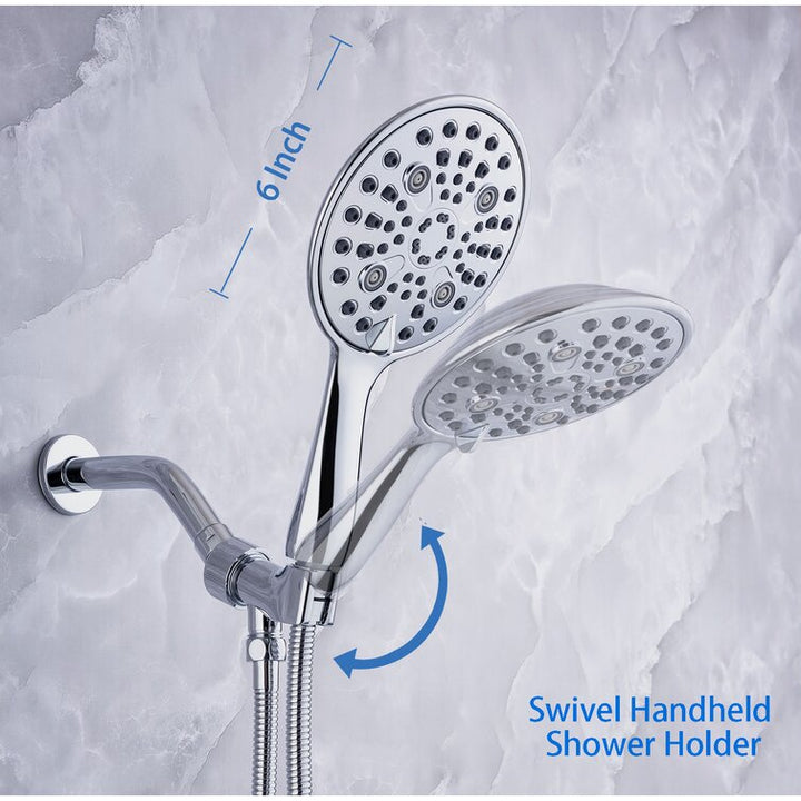 Single-Handle 6-Spray Round High Pressure Shower Faucet with 6 in. Shower Head