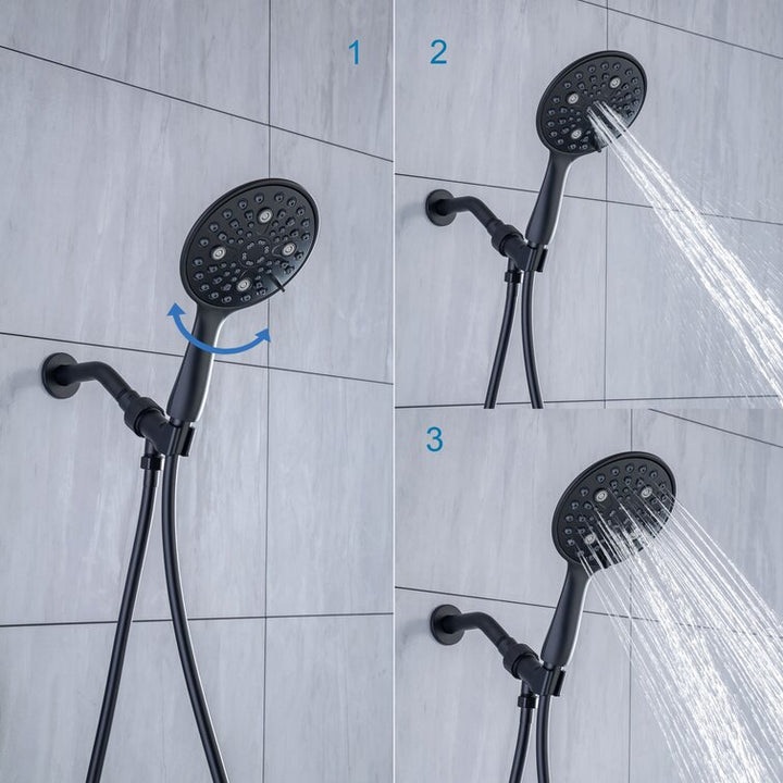 Single-Handle 6-Spray Round High Pressure Shower Faucet with 6 in. Shower Head