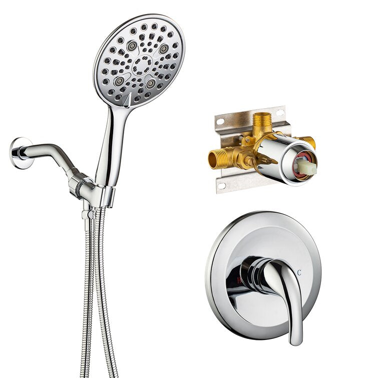 Single-Handle 6-Spray Round High Pressure Shower Faucet with 6 in. Shower Head