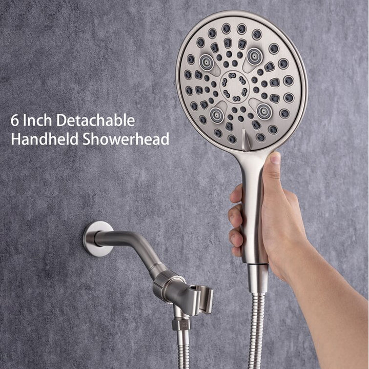 Single-Handle 6-Spray Round High Pressure Shower Faucet with 6 in. Shower Head
