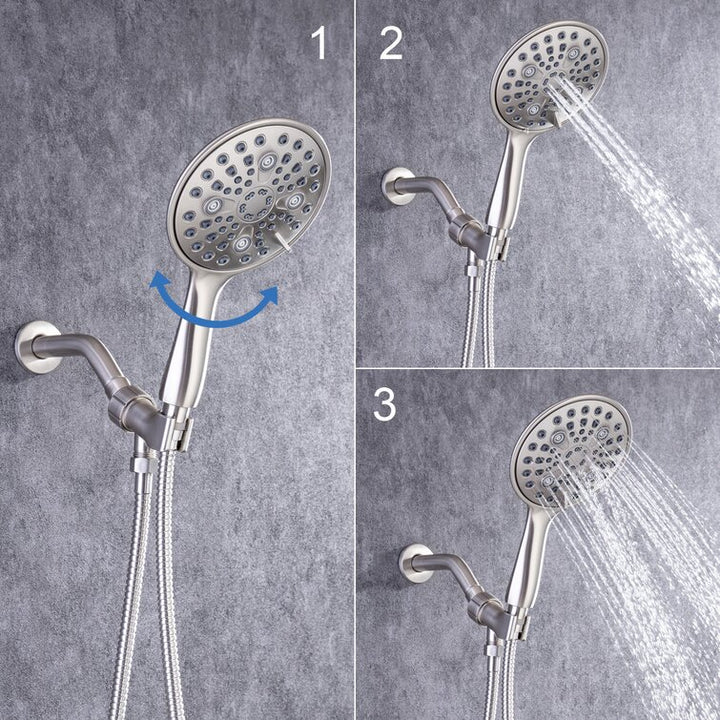 Single-Handle 6-Spray Round High Pressure Shower Faucet with 6 in. Shower Head