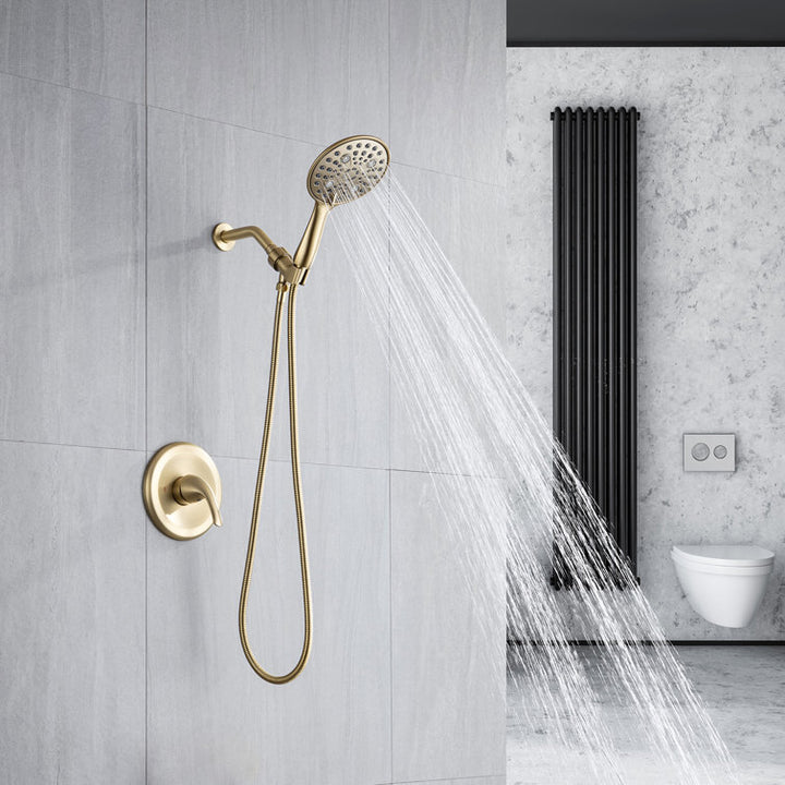 Single-Handle 6-Spray Round High Pressure Shower Faucet with 6 in. Shower Head