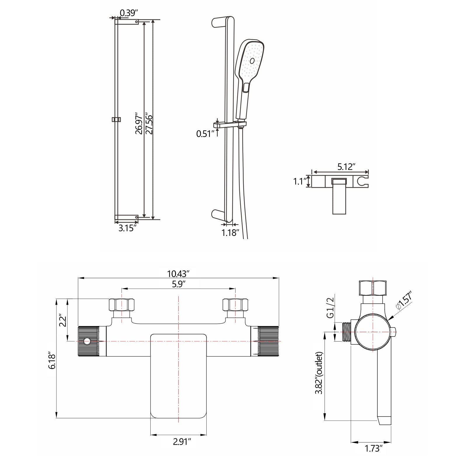 rainfall shower system
