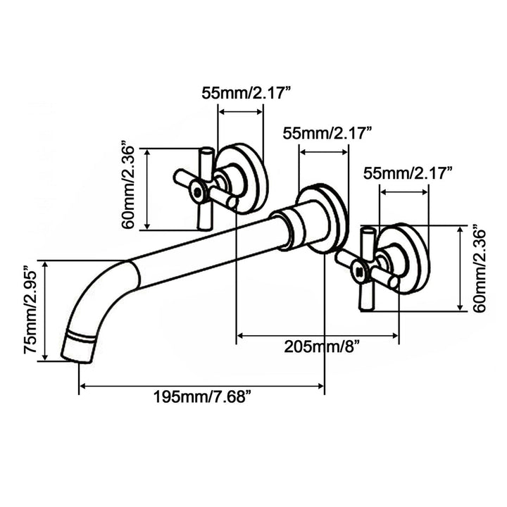 Wall Mounted Bathroom Basin Faucet with cUPC Certification Valve