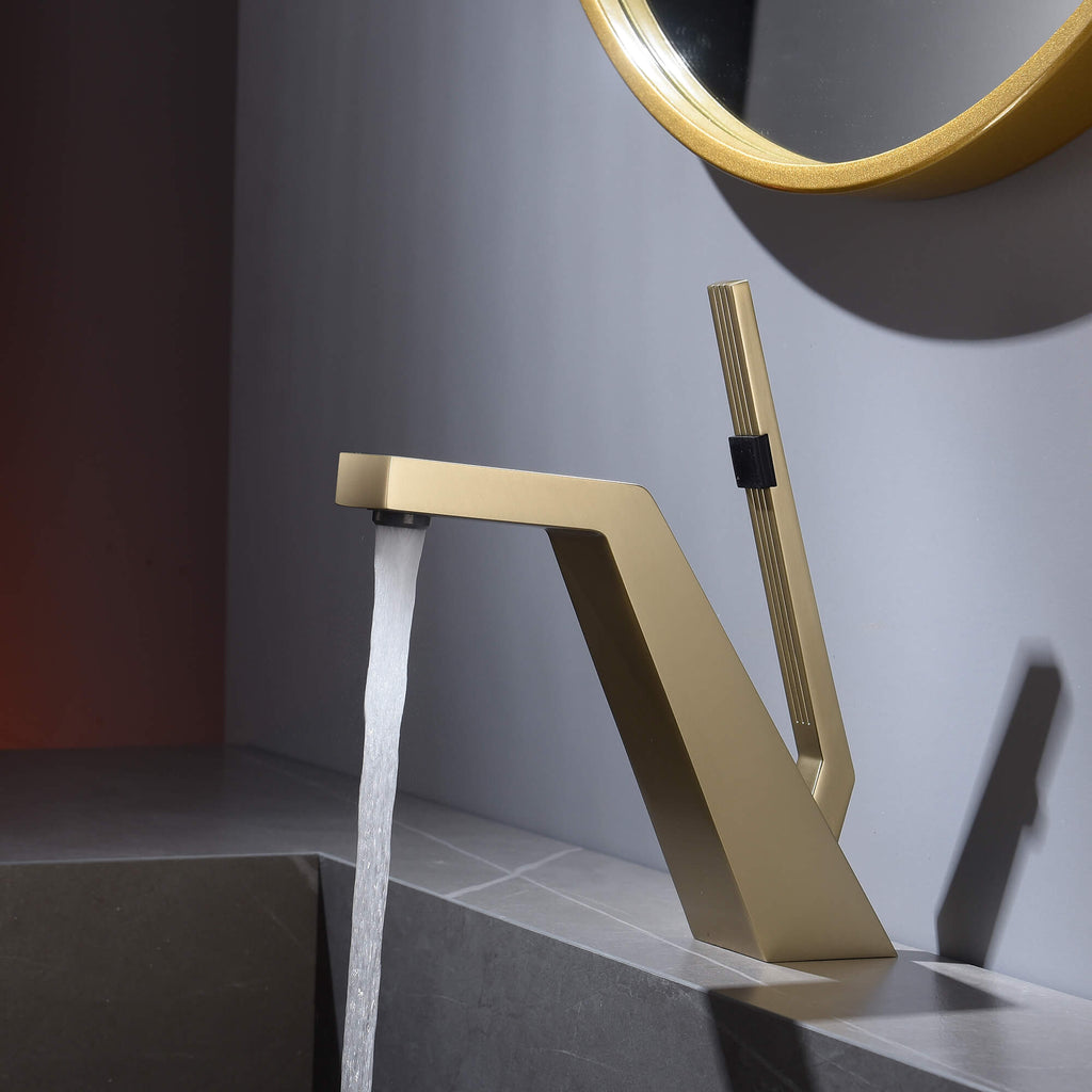 Bathroom Basin Mixer Tap Single Hole Bathroom Sink Faucet Matte Black/ Brushed Gold