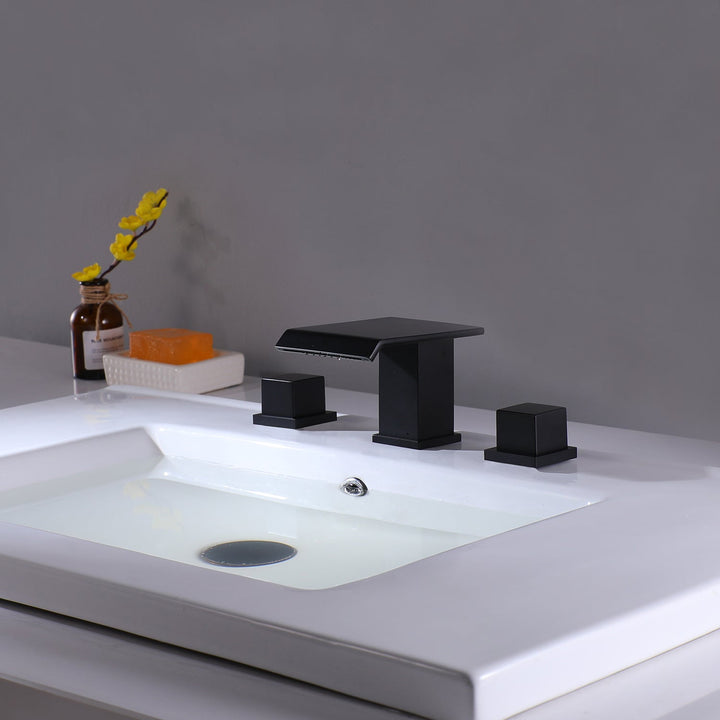 8 in. Widespread 2-Handle Bathroom Faucet in Matte Black