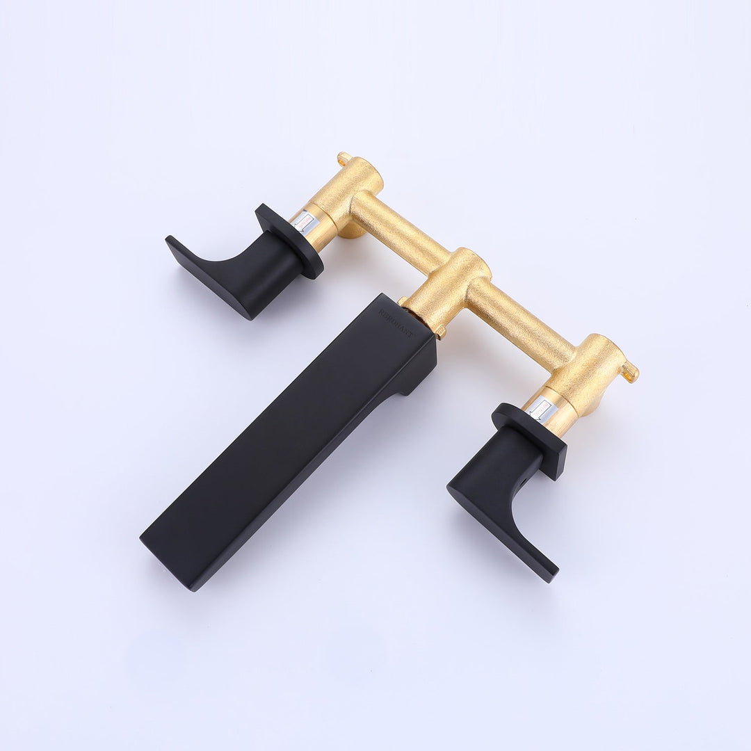 2-Handle Wall Mounted Faucet in Matte Black