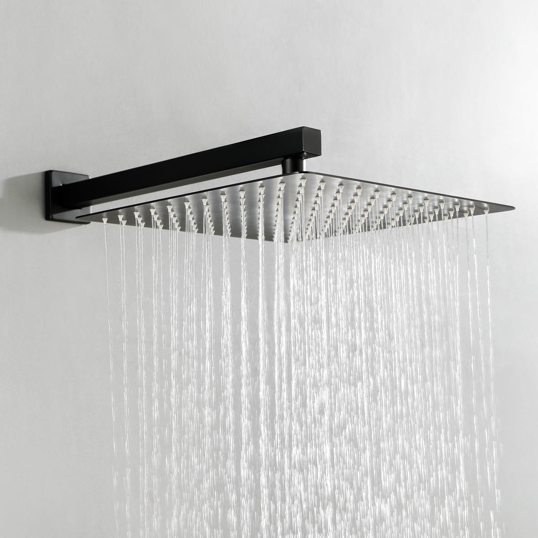 12 inch Square Stainless Steel Silicone Nozzles Shower Head