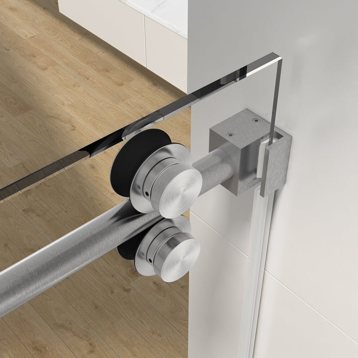 60-in W x 76-in H Frameless Sliding Standard Bathtub Door (Tempered Glass)