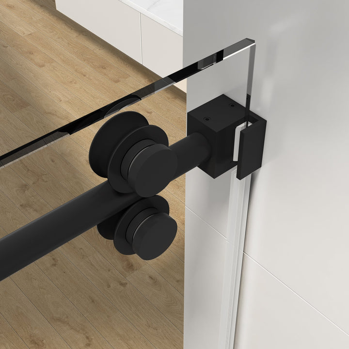 60-in W x 76-in H Frameless Sliding Standard Bathtub Door (Tempered Glass)