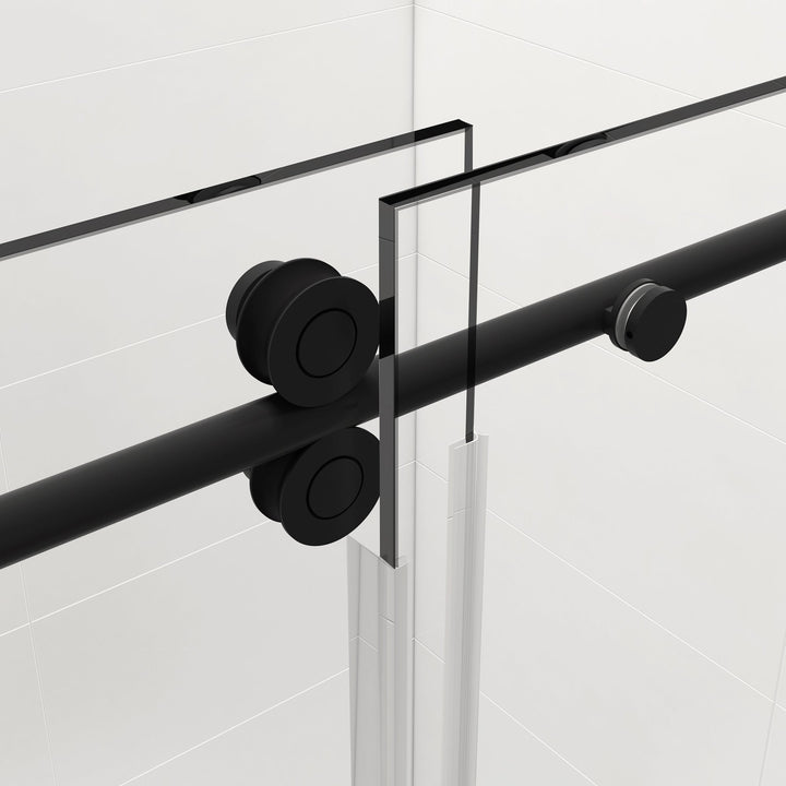60-in W x 76-in H Frameless Sliding Standard Bathtub Door (Tempered Glass)